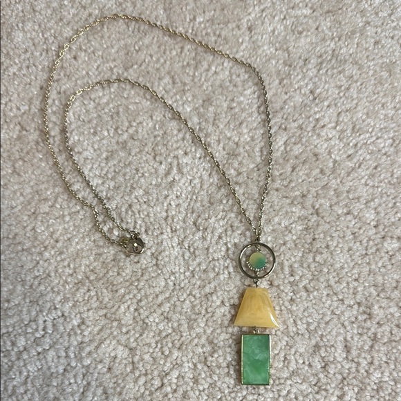 LOFT Gold and Green Necklace - Picture 2 of 6